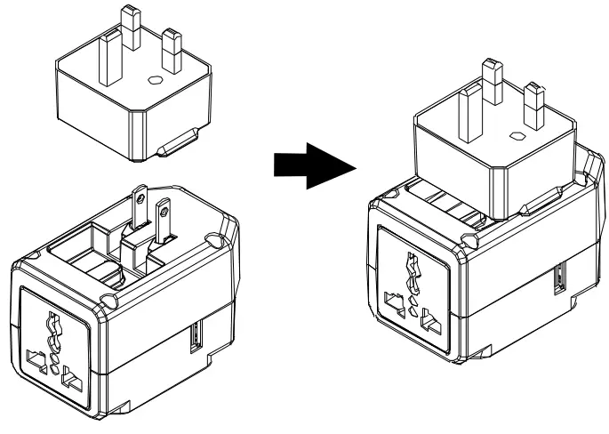 CONAIR TS238AP Multi Plug Travel Adapter with 3 Outlets & USB Port - picture