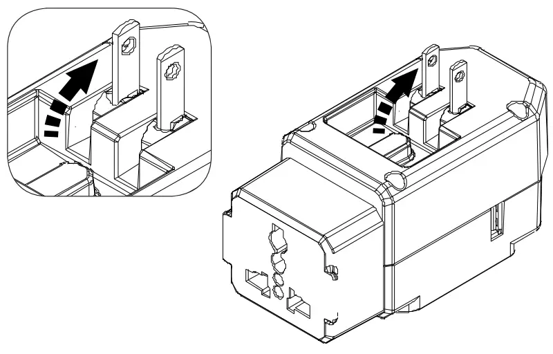 CONAIR TS238AP Multi Plug Travel Adapter with 3 Outlets &amp  USB Port - prongs