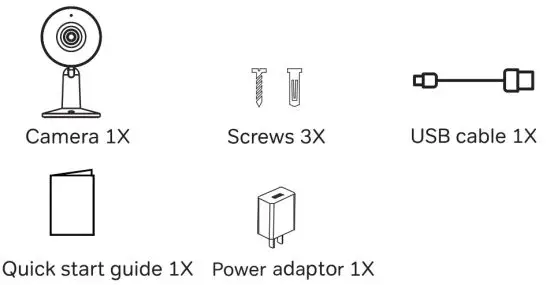 Laxihub M4 Smart Indoor Wi-Fi Camera - Packing list