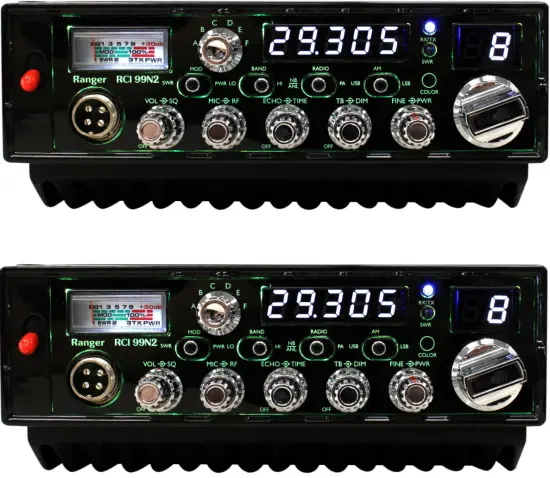 RANGER RCI-99N2 10 Meter Amateur Mobilr Reciver with Built-In Frequency Counter and Touch Select Multicolor