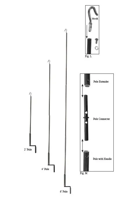 Select Blinds Outdoor Pole Operated Sun Shade with PVC Fabric FIGB 11