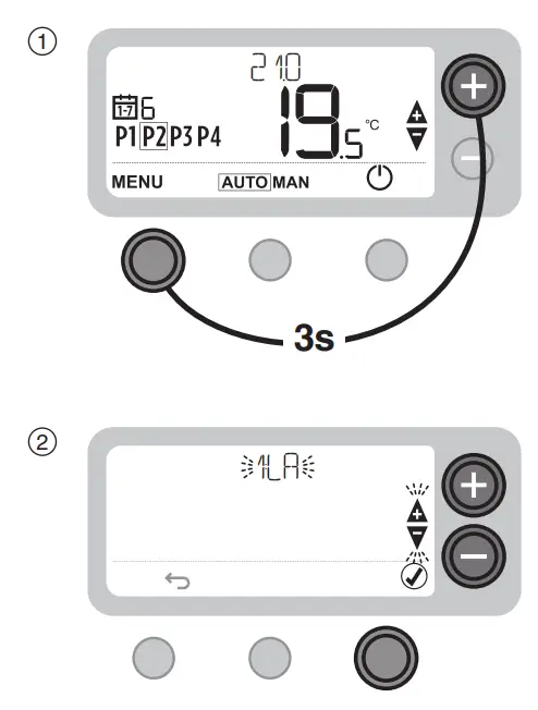 FPP15206 Wired Programmable Thermostat Installation Guide - Adjusting the Thermostat Parameters