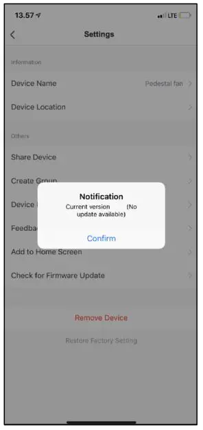 NASH Smart WIFI Stand Fan - Check for update
