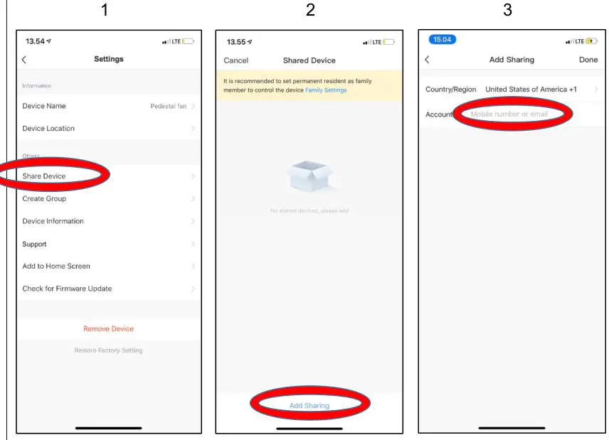 NASH Smart WIFI Stand Fan - Share device