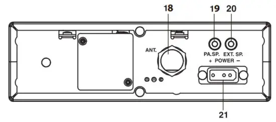 Uniden PC78LTXFM 40 Channel Trucker CB Radio - REAR VIEW