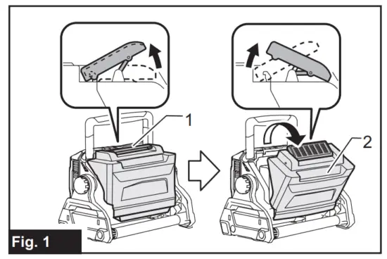 Install the battery cartridge