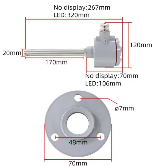 KLHA KD37M90 4-20MA High Temperature Hot Air Duct Wind Speed Sensor-fig2