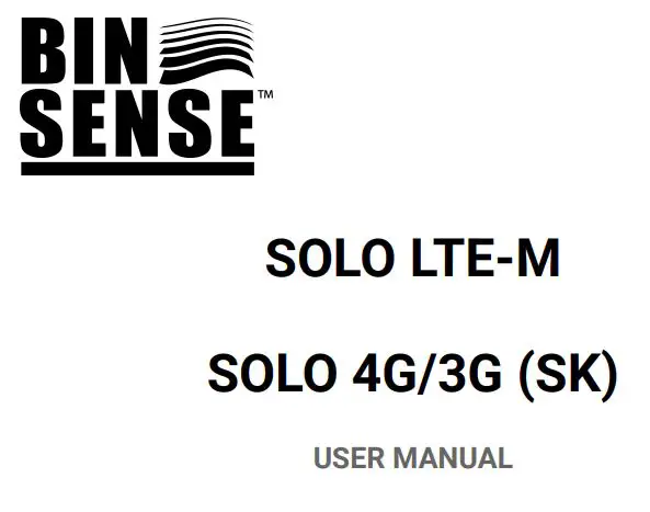 BIN SENSE Solo LTE-M Wireless Connectivity Device User Manual