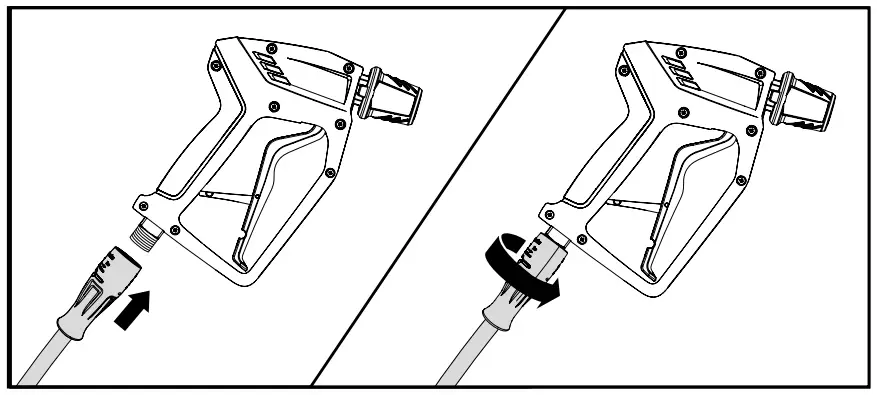After insertion of the lance, release retaining sleeve and make sure that the lance is in a secure position. Grease quick release nipple regularly using acid-free grease.