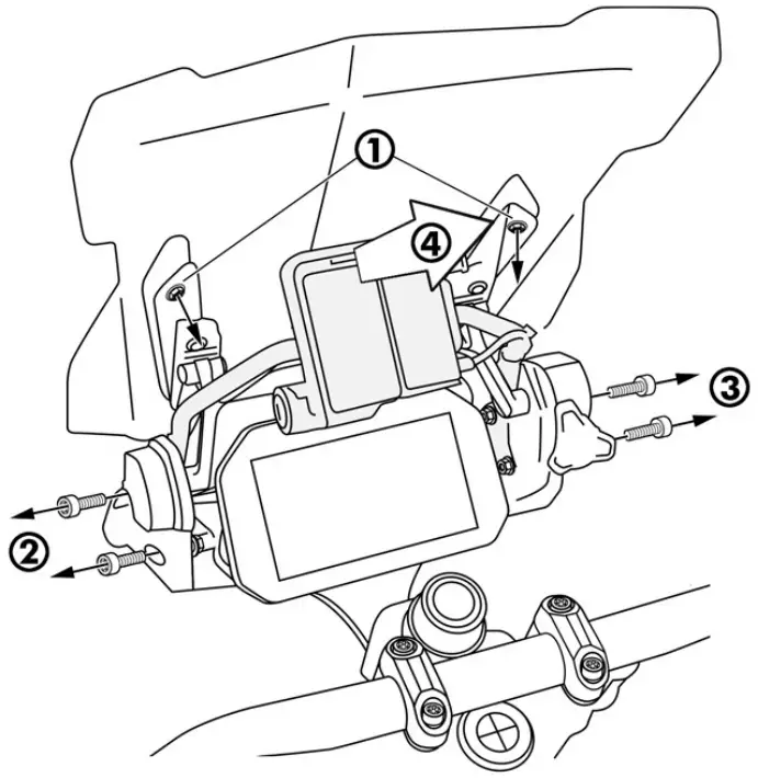 TOURATECH R1250GS Windscreen Stabilizer With GPS Mount Bracket -FIG 10