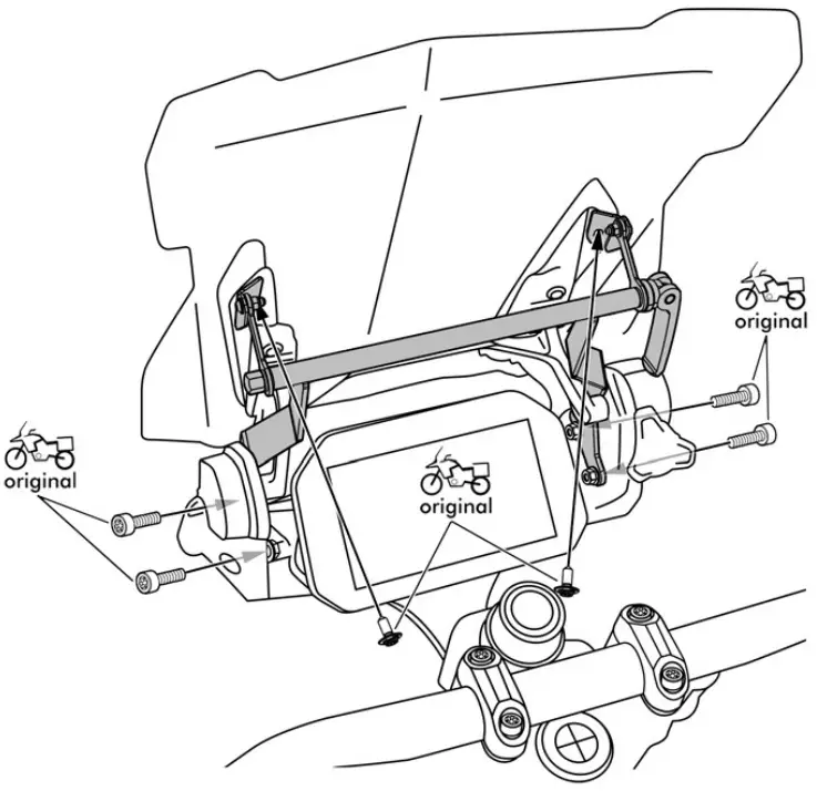 TOURATECH R1250GS Windscreen Stabilizer With GPS Mount Bracket -FIG 11