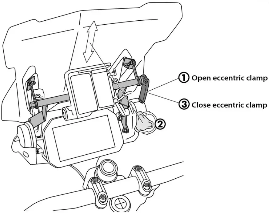 TOURATECH R1250GS Windscreen Stabilizer With GPS Mount Bracket -FIG 12