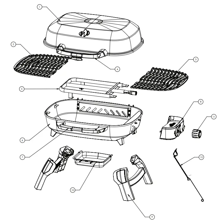 NAPOLEON TQ240 TravelQ 240 Portable Blue Tabletop Gas Grill - fig 14