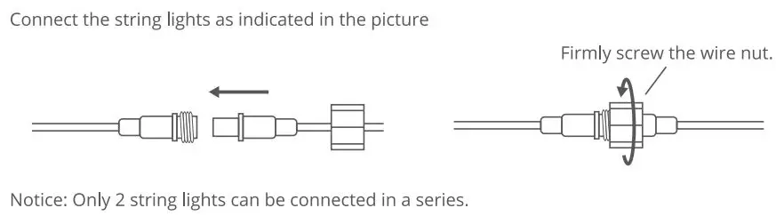 Govee H7020 Lynx Dream LED Bulb String Lights User Manual - Control String Lights in Series