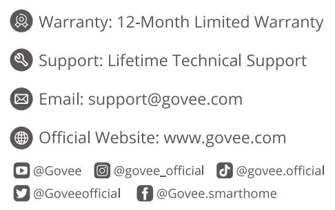 Govee H7020 Lynx Dream LED Bulb String Lights User Manual - Customer Service