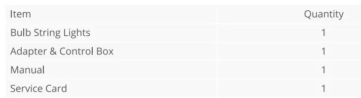 Govee H7020 Lynx Dream LED Bulb String Lights User Manual - What you get