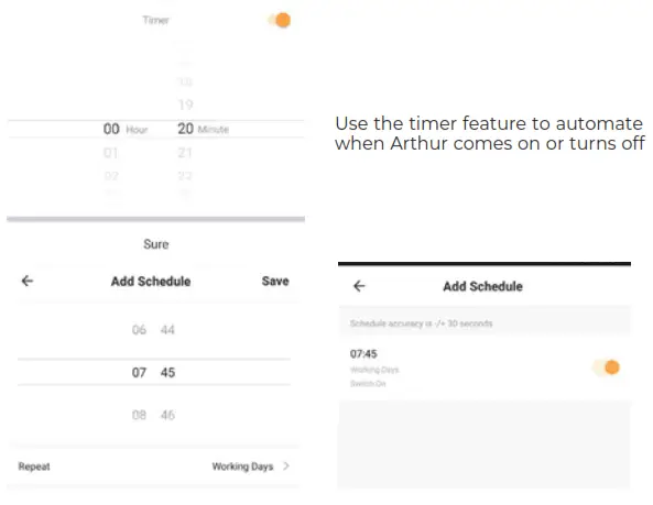 time2 Arthur WiFi Smart Plug Socket With Energy Monitoring - automatically