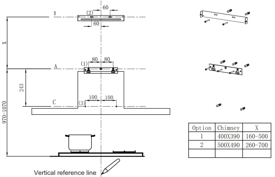 VOGUE 330197 900mm T Canopy Rangehood - fig7