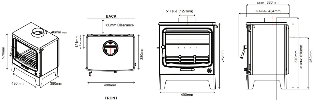 F2 FIRES F20502-00-00-00-00 Vue 5-8kW Nom 5kW Multi Fuel Freestanding Stove-fig15
