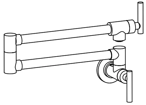 WATWAT SMD0JN220709001 Kafir 2 Handle Wall Mounted Pot Filler