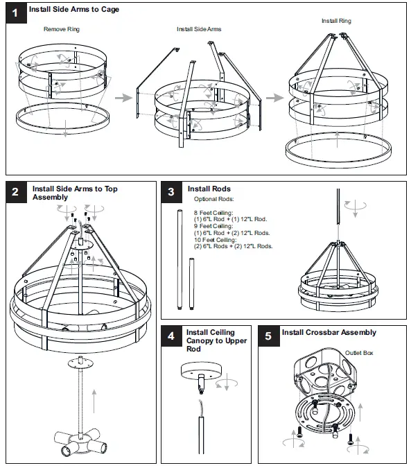 QUOIZEL GDN2820CG Gadsen 4-Light Champagne Gold Pendant 4