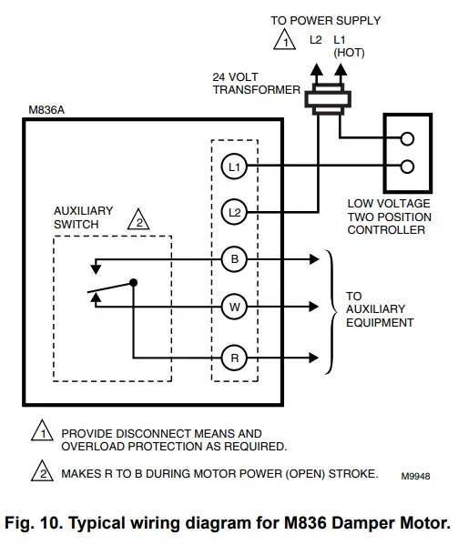 Honeywell M436A 120V Spring Return Damper Actuator-fig11