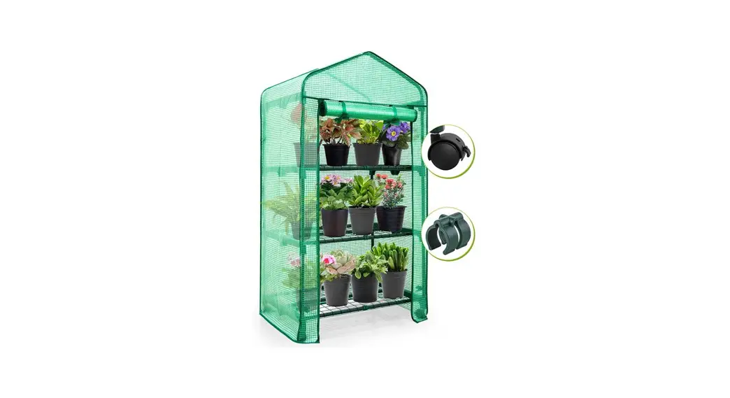 Eagle Peak Ghs22-grn-az 56 Inch W X 56 Inch D X 77 Inch H Green Portable Gardening Plant Walk-in 2-tiers 8 Shelves Greenhouse Instruction Manual