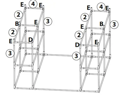 Plant Walk-in 2-Tiers 8 Shelves Greenhouse - Step1