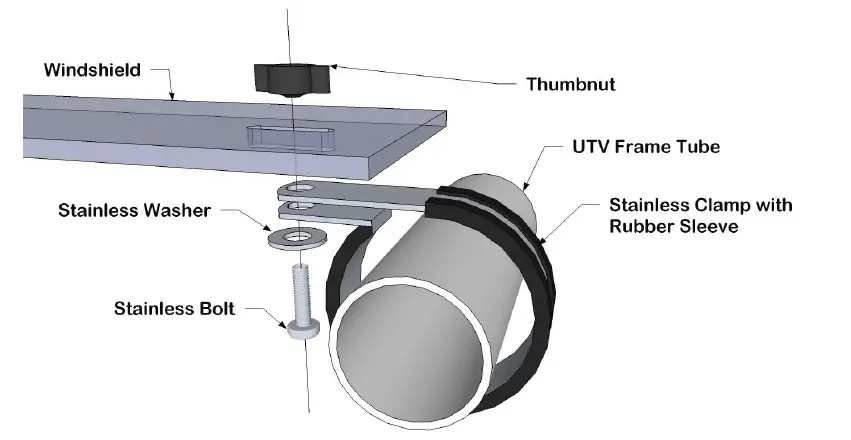 FALCON-RIDGE-PO-170-WD02 Polaris RZR 170-Lexan-Windshield-FIG-1