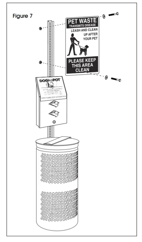 ULINE DOG Waste System - assembly6