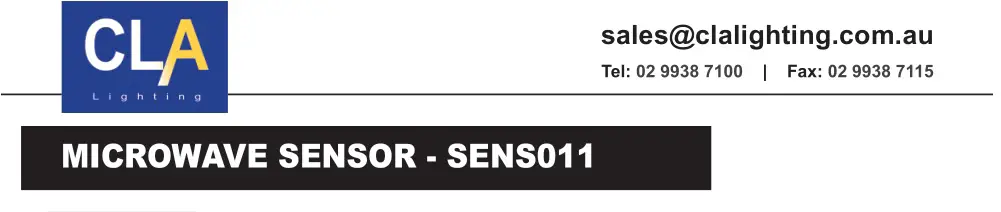 CLA Lighting SENS011 Microwave Sensor Instructions