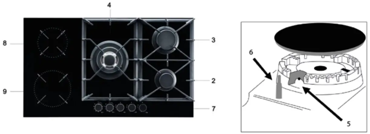 DRIJA Sicilia 90 Built in Dual Stove Gas Electric - Figure 1