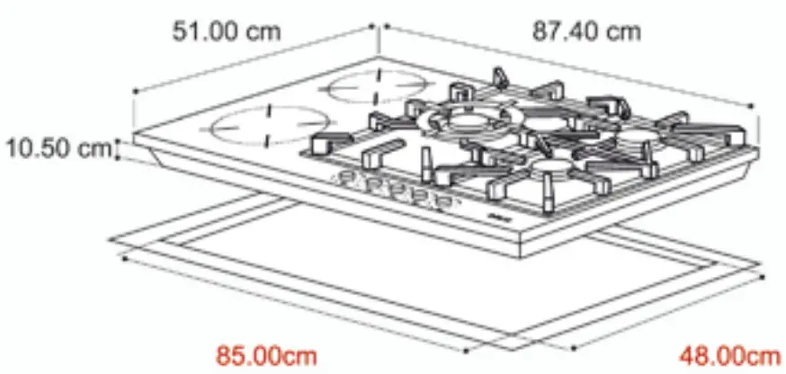 DRIJA Sicilia 90 Built in Dual Stove Gas Electric - Figure 2
