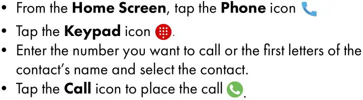 Orbic myra 5G Smart Phone - Make a Call