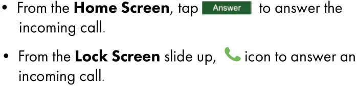 Orbic myra 5G Smart Phone - Receive a Call