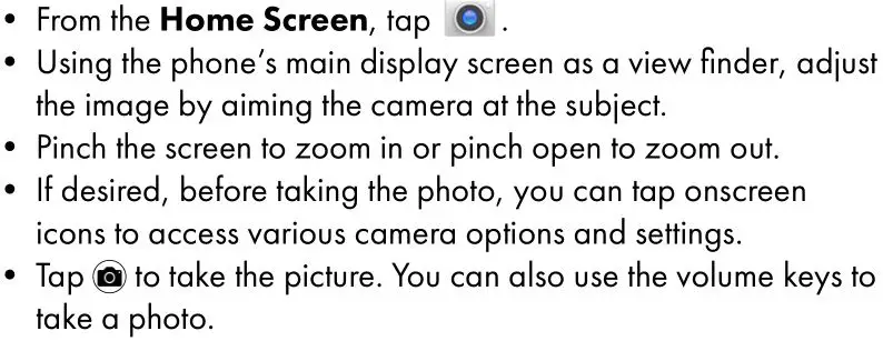 Orbic myra 5G Smart Phone - Take Photos