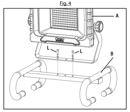 FIET WORK20000 Lumens Dual-Head LED Worklight - Assembly 4