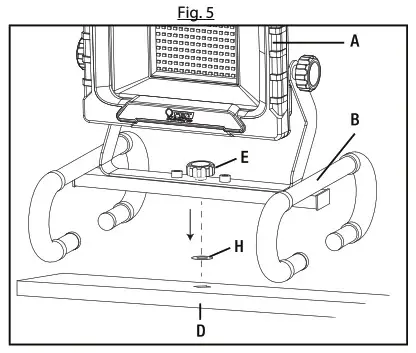 FIET WORK20000 Lumens Dual-Head LED Worklight - Assembly 5