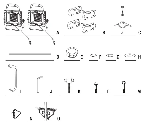 FIET WORK20000 Lumens Dual-Head LED Worklight - Parts Included