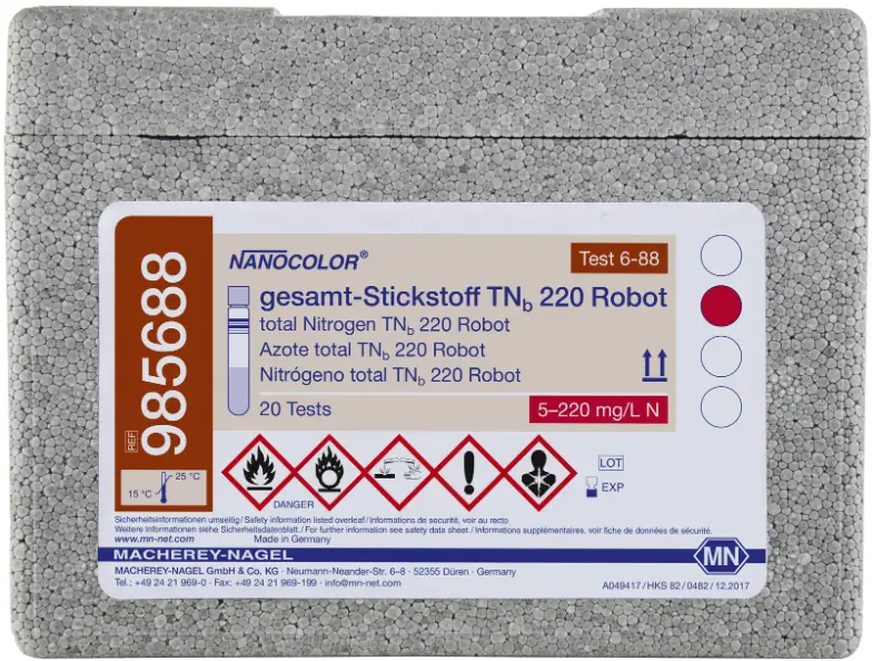MACHEREY-NAGEL TNb 220 Tube test NANOCOLOR Robot Total