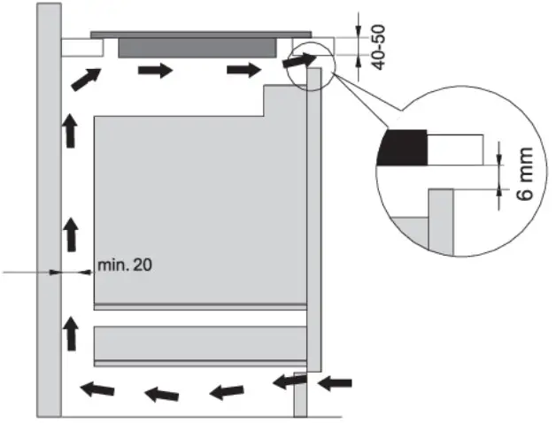 Lower cabinet with an oven