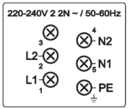 2 phases, 2 neutral conductors
