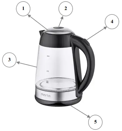marta MT-4605 Electric Kettle - 1