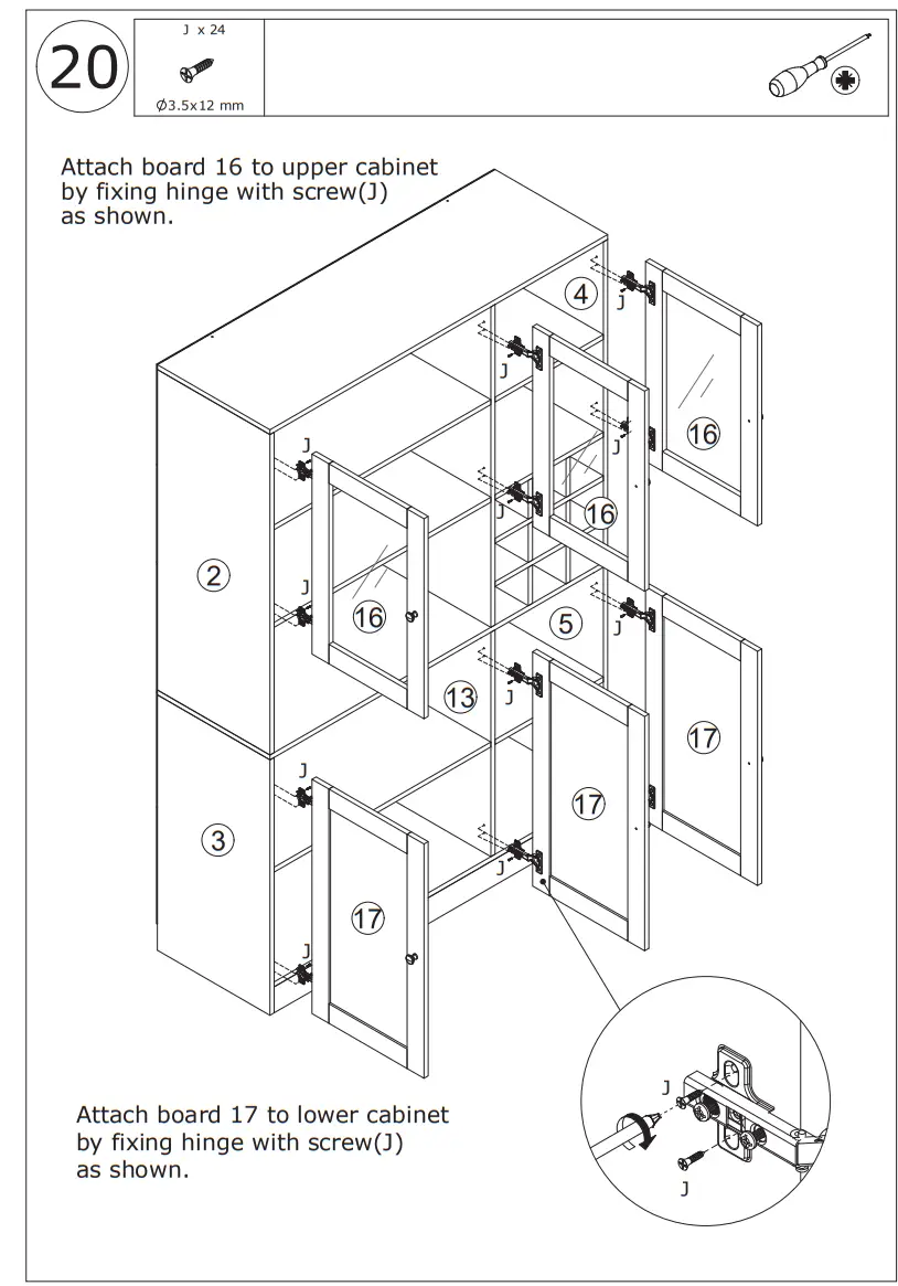 FUFU GAGA KF020261 6-Door Kitchen Pantry Cabinet Storage Hutch with Microwave Stand - Figure 23