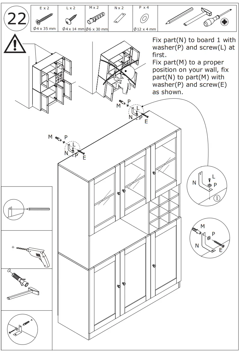 FUFU GAGA KF020261 6-Door Kitchen Pantry Cabinet Storage Hutch with Microwave Stand - Figure 25
