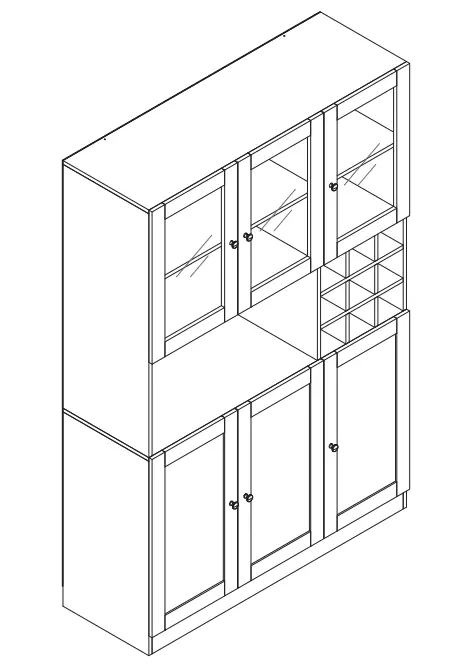 FUFU GAGA KF020261 6-Door Kitchen Pantry Cabinet Storage Hutch with Microwave