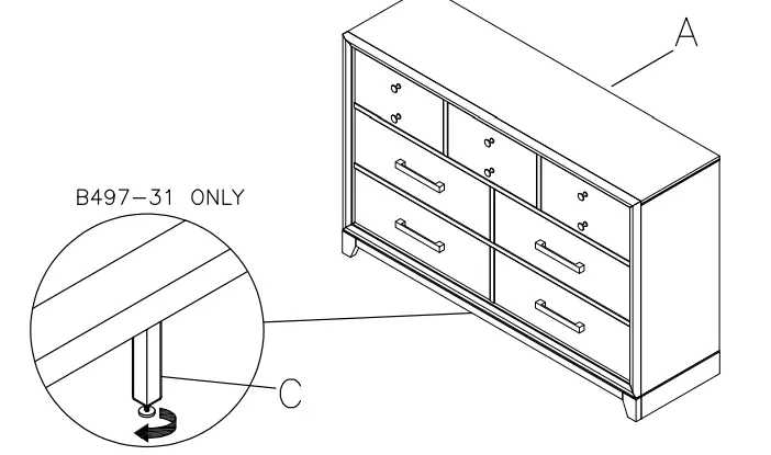 ASHLEY B497-31 Brueban 7-Drawer Dresser with Mirror 2