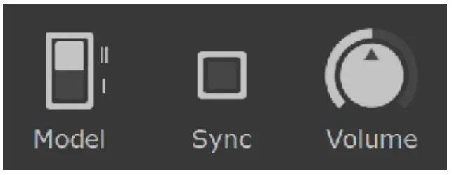Model, Sync and Volume Buttons