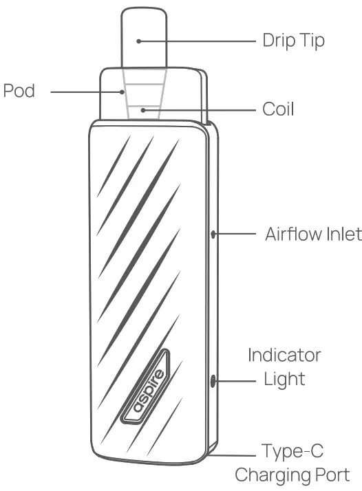 aspire Vilter Fun Pod Kit 2ml Color Black - Component