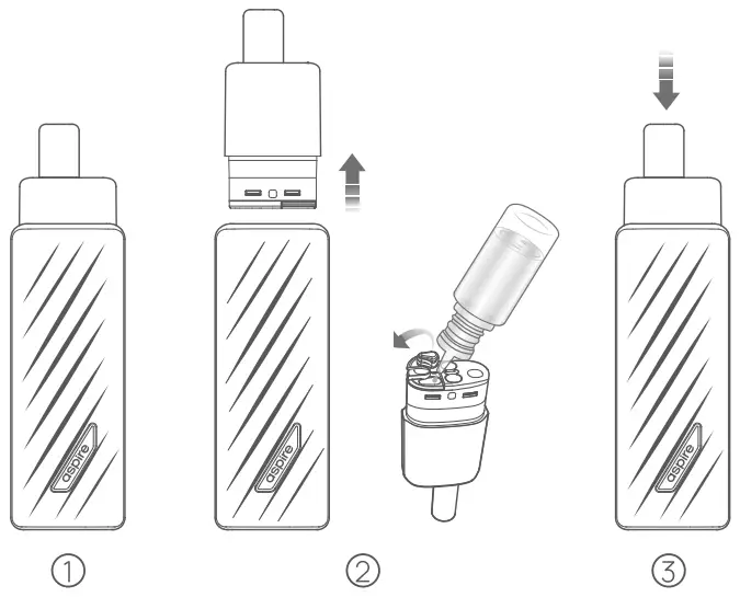 aspire Vilter Fun Pod Kit 2ml Color Black - Pod Filling